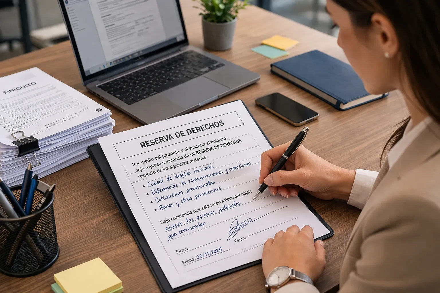 Reserva de derechos en el finiquito laboral: cómo proteger las acciones judiciales